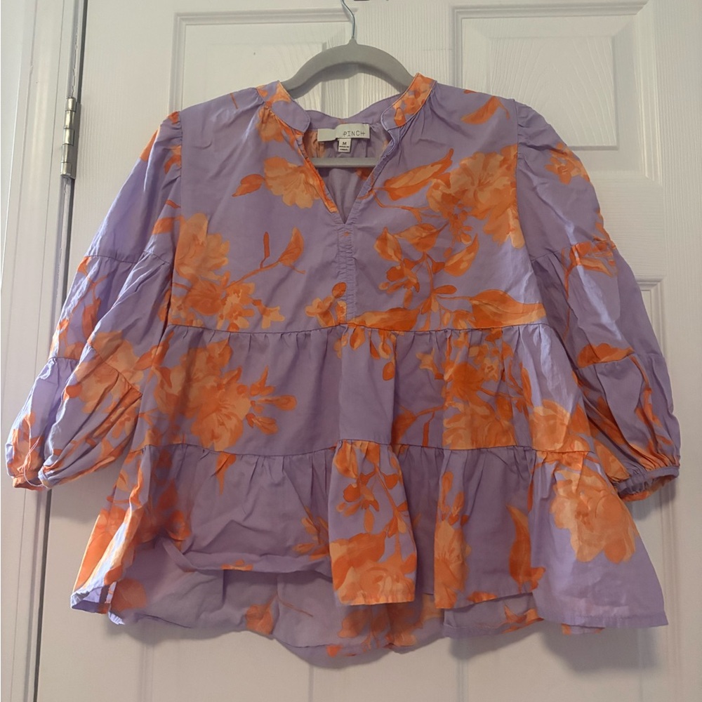 Pinch Lilac Tunic with Orange Floral Print